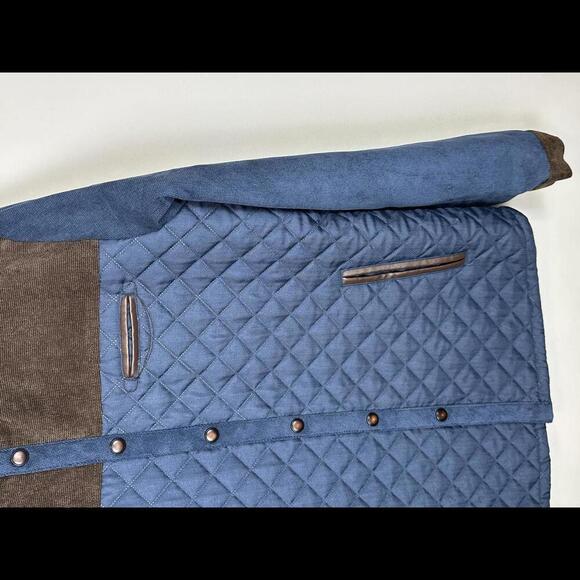 West Louis Navy + Brown Quilted Corduroy Jacket SIZE M - Picture 8 of 9